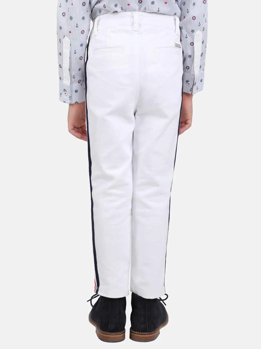 One Friday White Solid Trouser