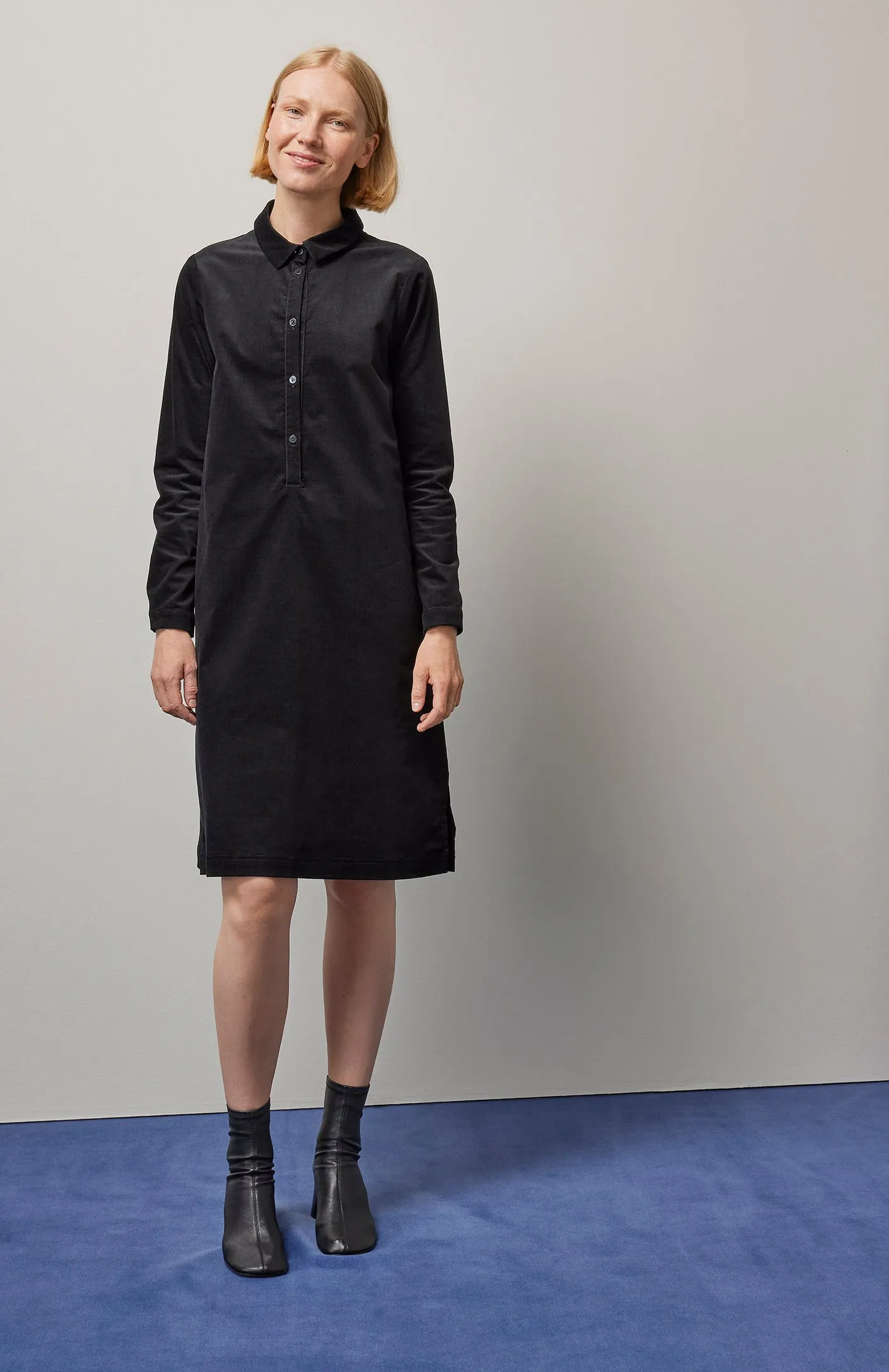 Papu Babycord Shirt Dress Black