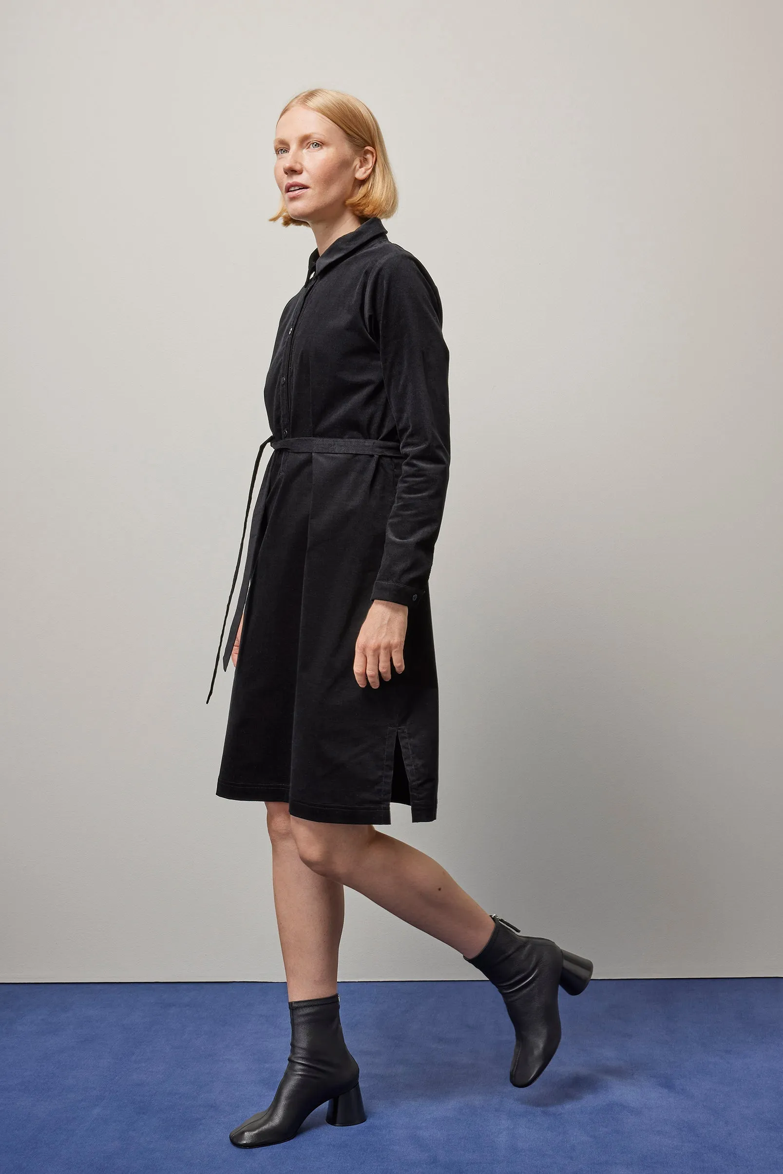 Papu Babycord Shirt Dress Black