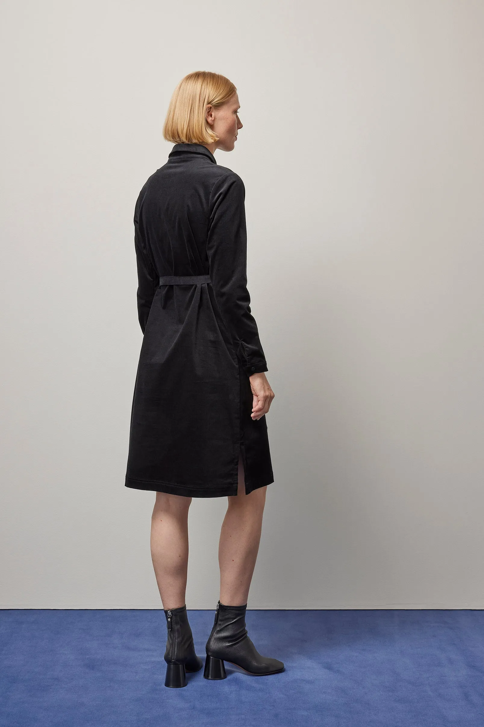 Papu Babycord Shirt Dress Black