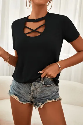 Preorder Crisscross Short Sleeve Tee Shirt