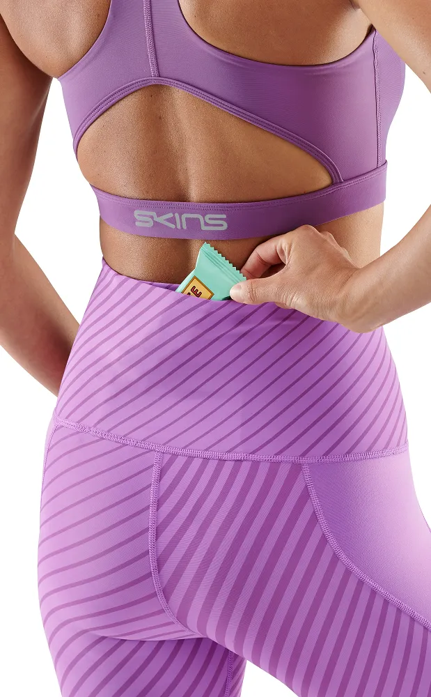 SKINS Women's Compression Skyscraper Tights 3-Series - Linear Amethyst