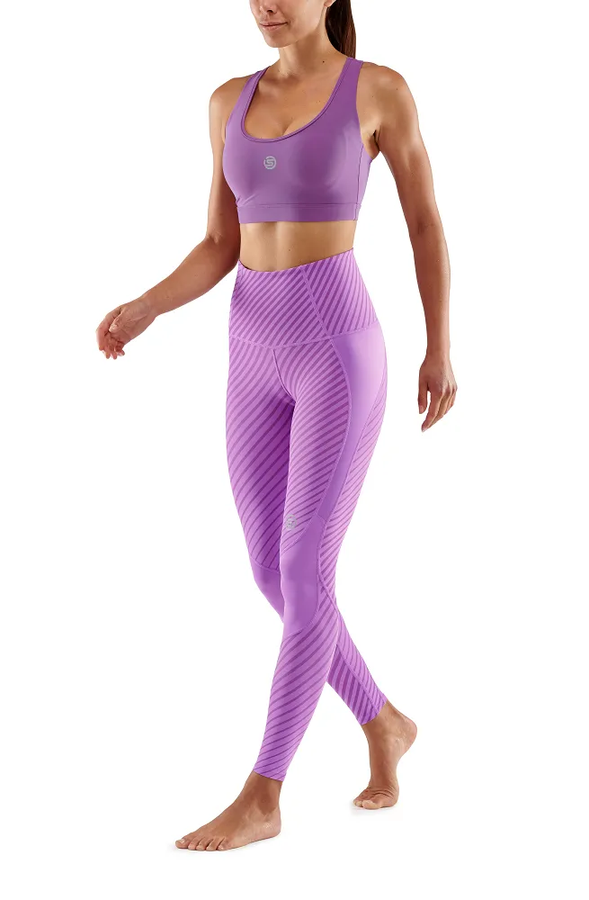 SKINS Women's Compression Skyscraper Tights 3-Series - Linear Amethyst