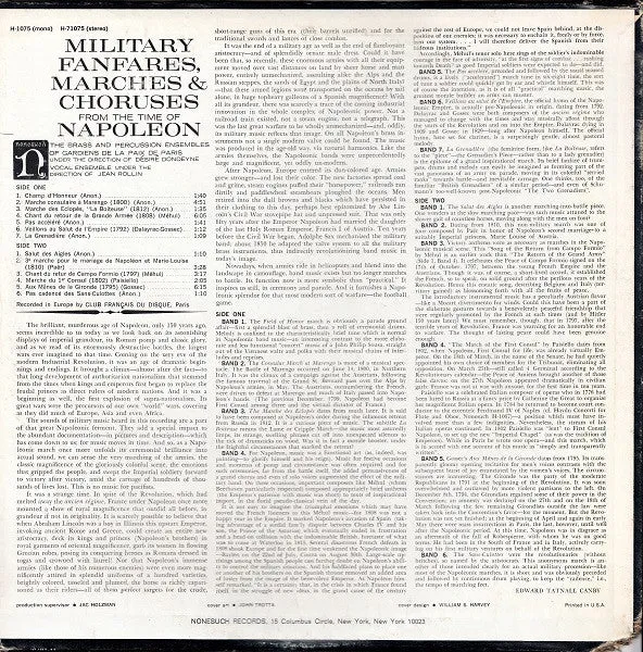 The Brass And Percussion Ensembles of Gardiens De La Paix De Paris*, Desire Dondeyne* - Vocal Ensemble*, Jean Rollin  - Military Fanfares, Marches & Choruses From The Time Of Napoleon - LP