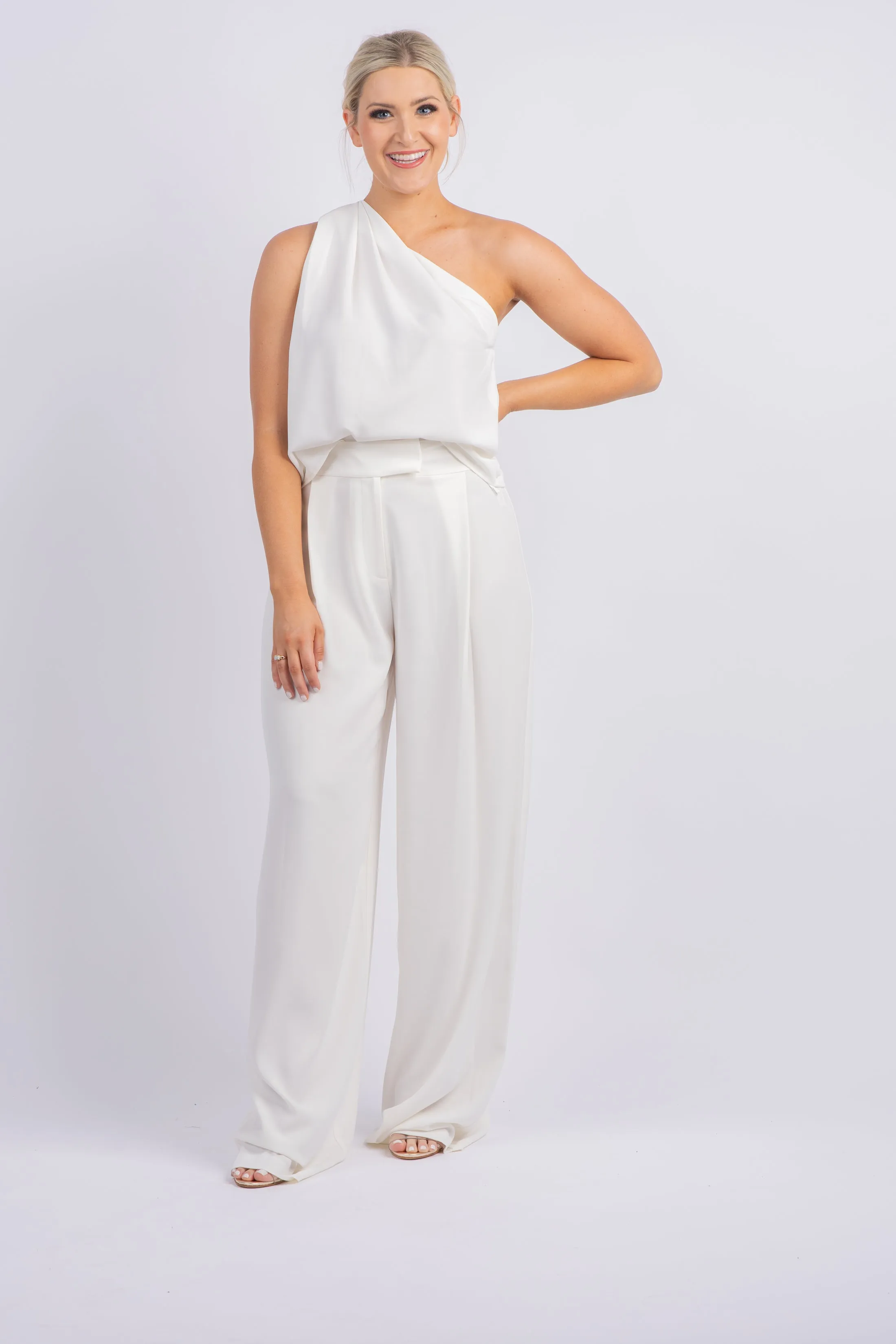 The Sei One Shoulder Top in Ivory