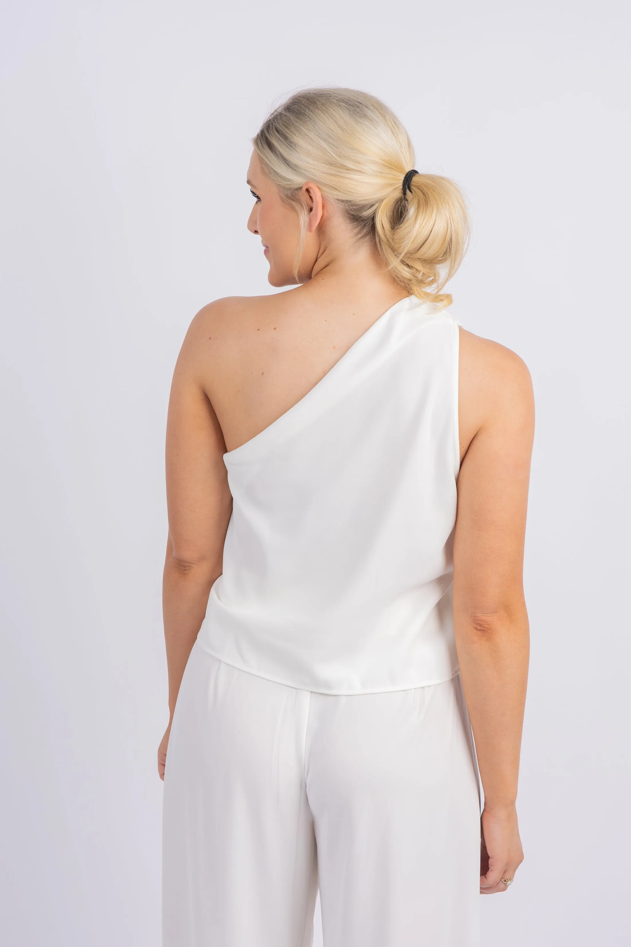The Sei One Shoulder Top in Ivory