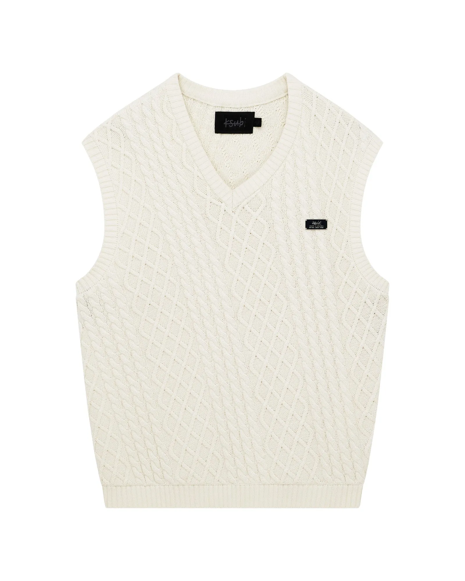 TURNCABLE KNIT VEST VINTAGE WHITE