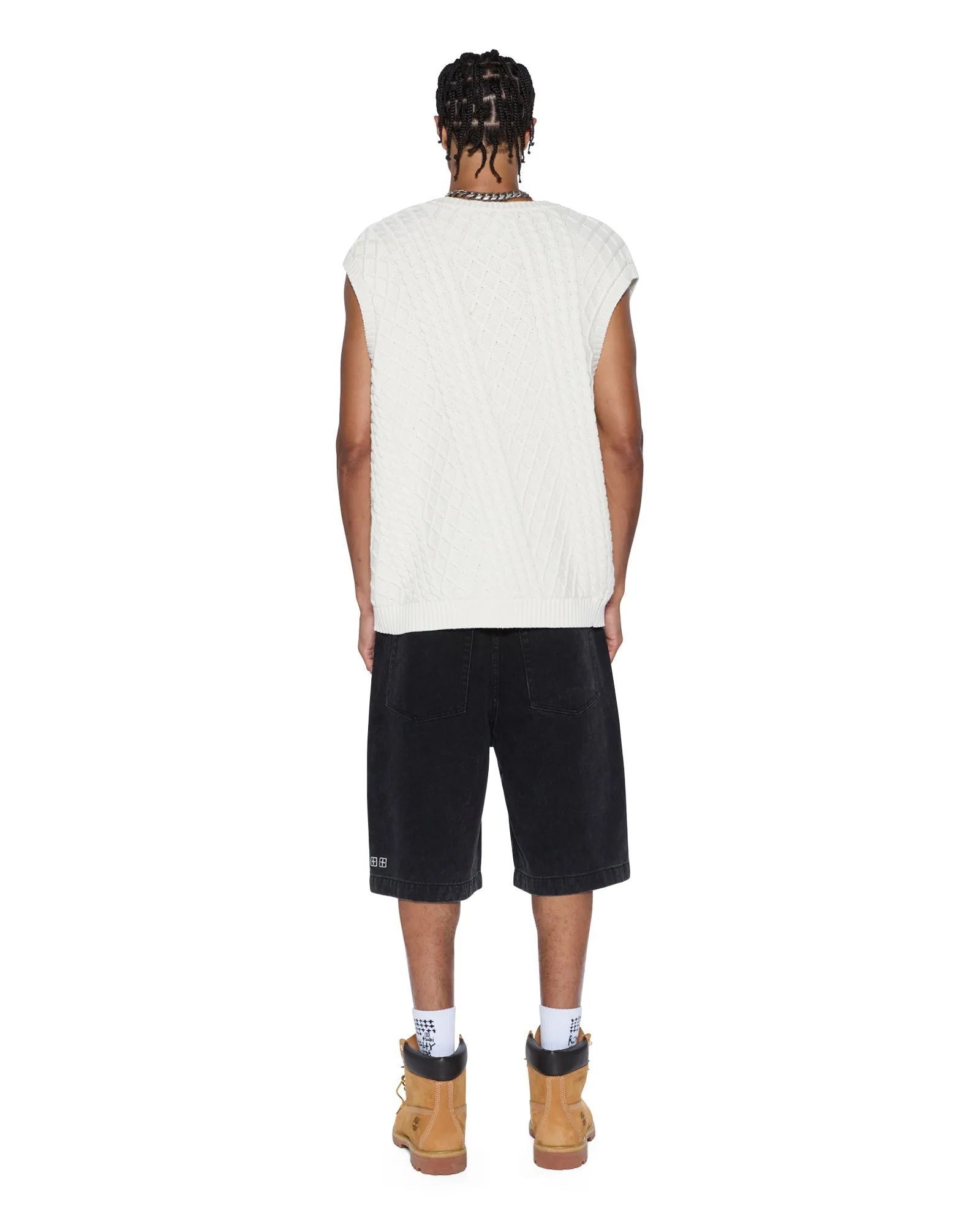 TURNCABLE KNIT VEST VINTAGE WHITE