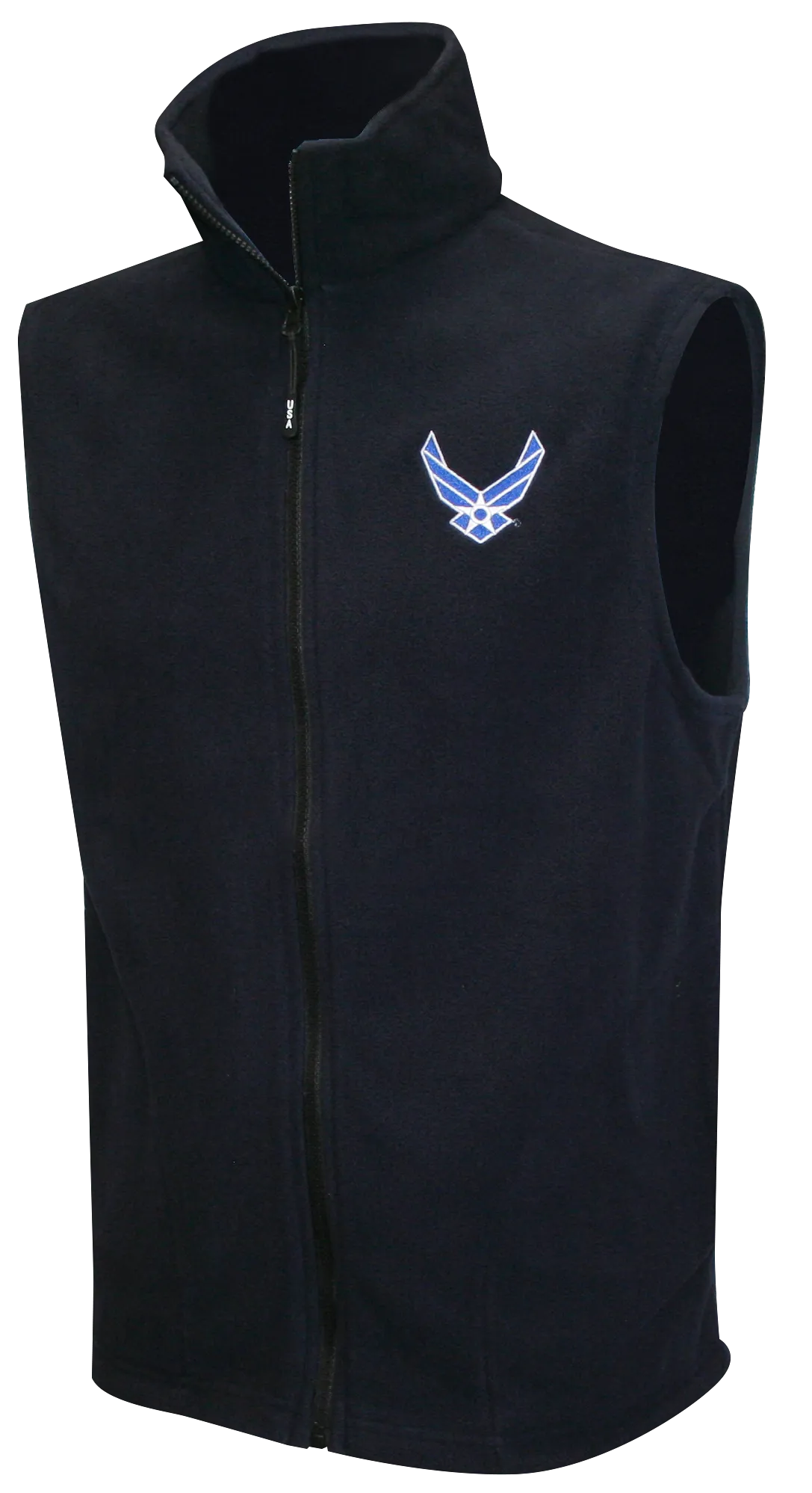 US Air Force Symbol Embroidered on Fleece Vest Jacket