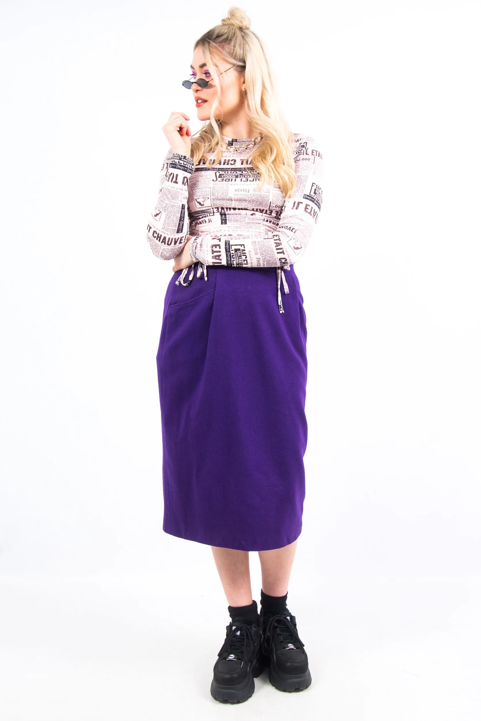 Vintage 90's Purple Pencil Skirt
