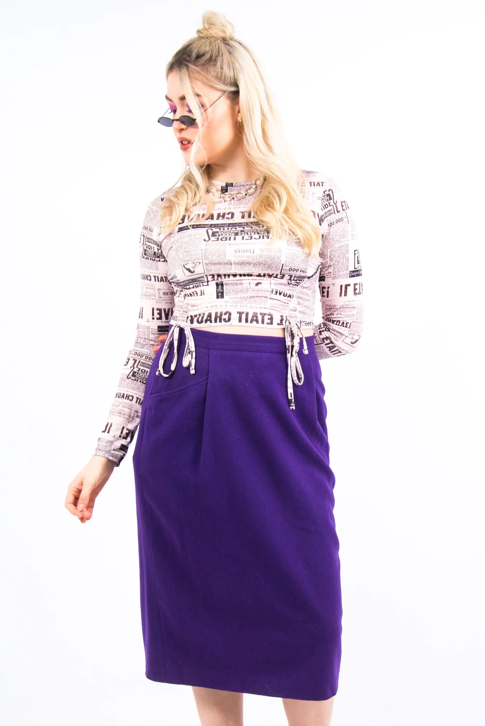 Vintage 90's Purple Pencil Skirt