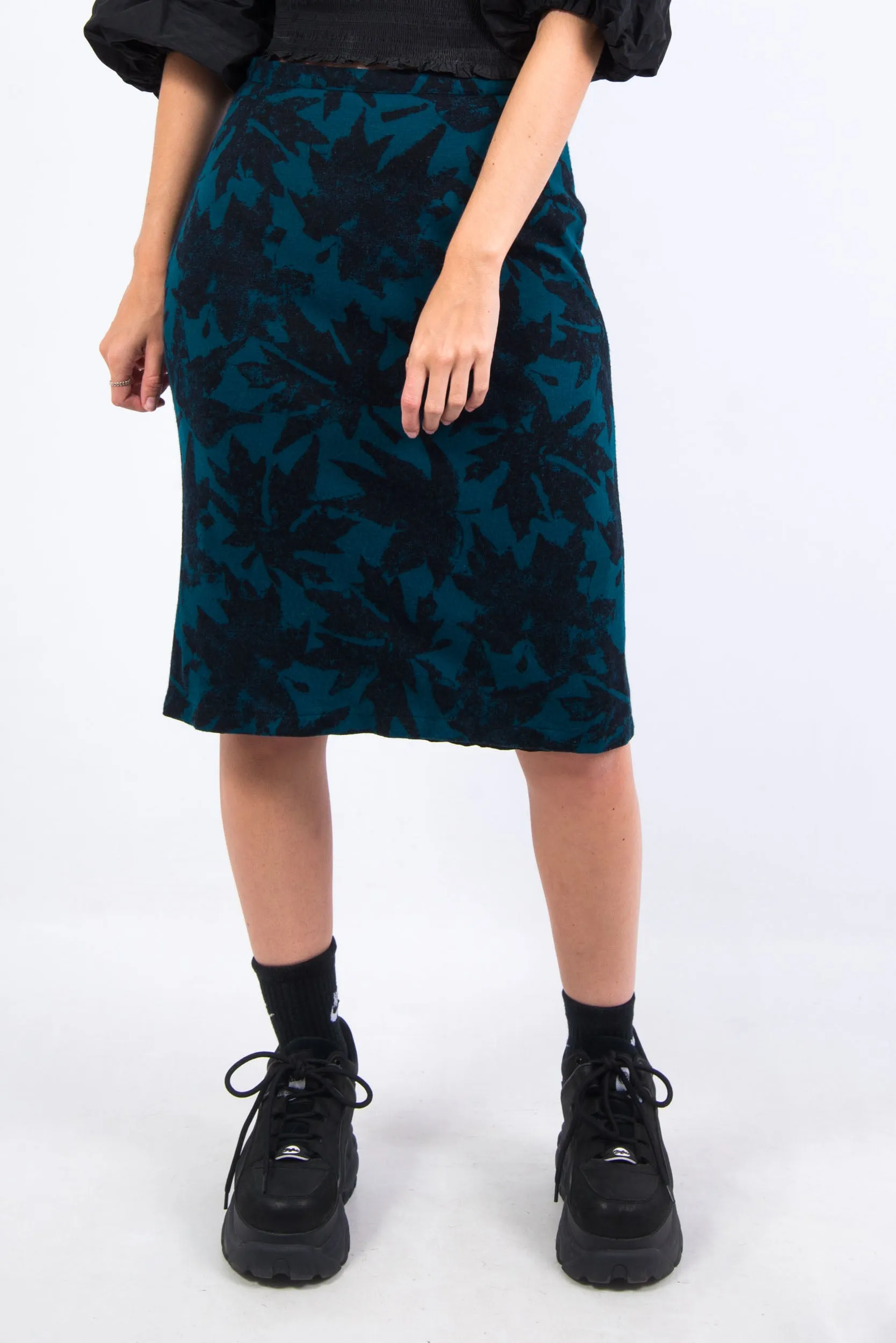 Vintage Abstract Floral Pencil Skirt
