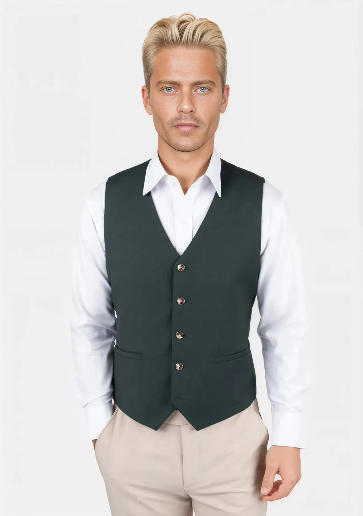Vintage Green Twill Vest