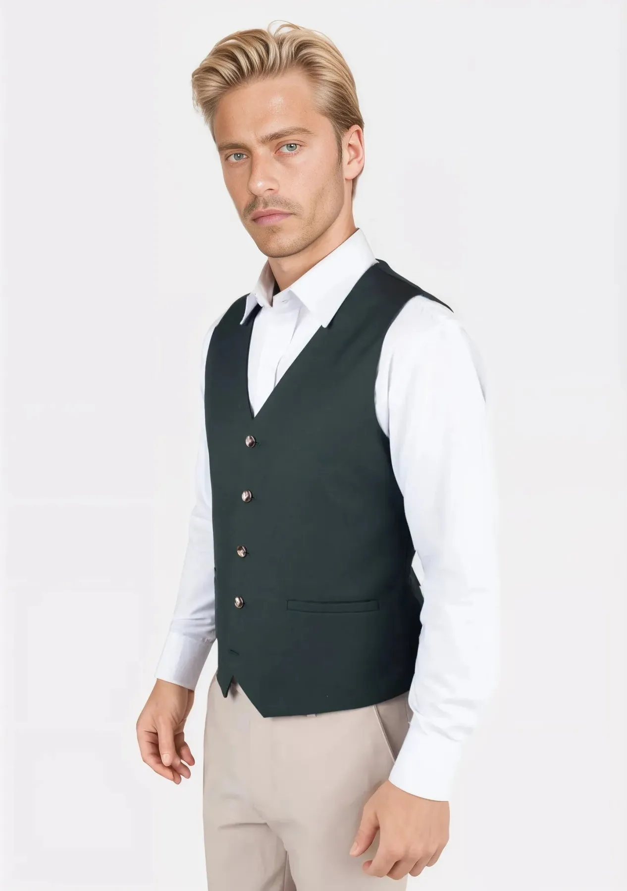 Vintage Green Twill Vest