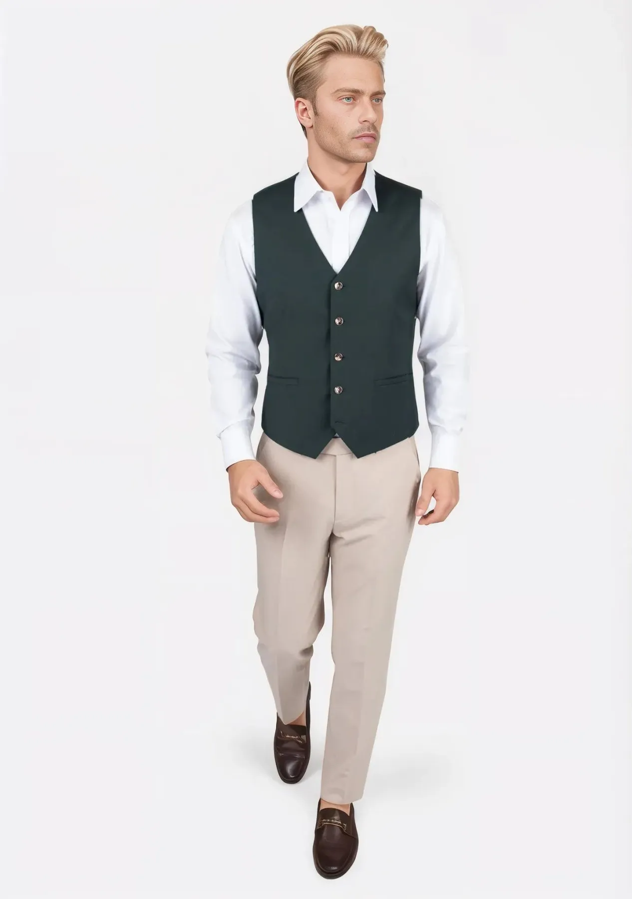 Vintage Green Twill Vest