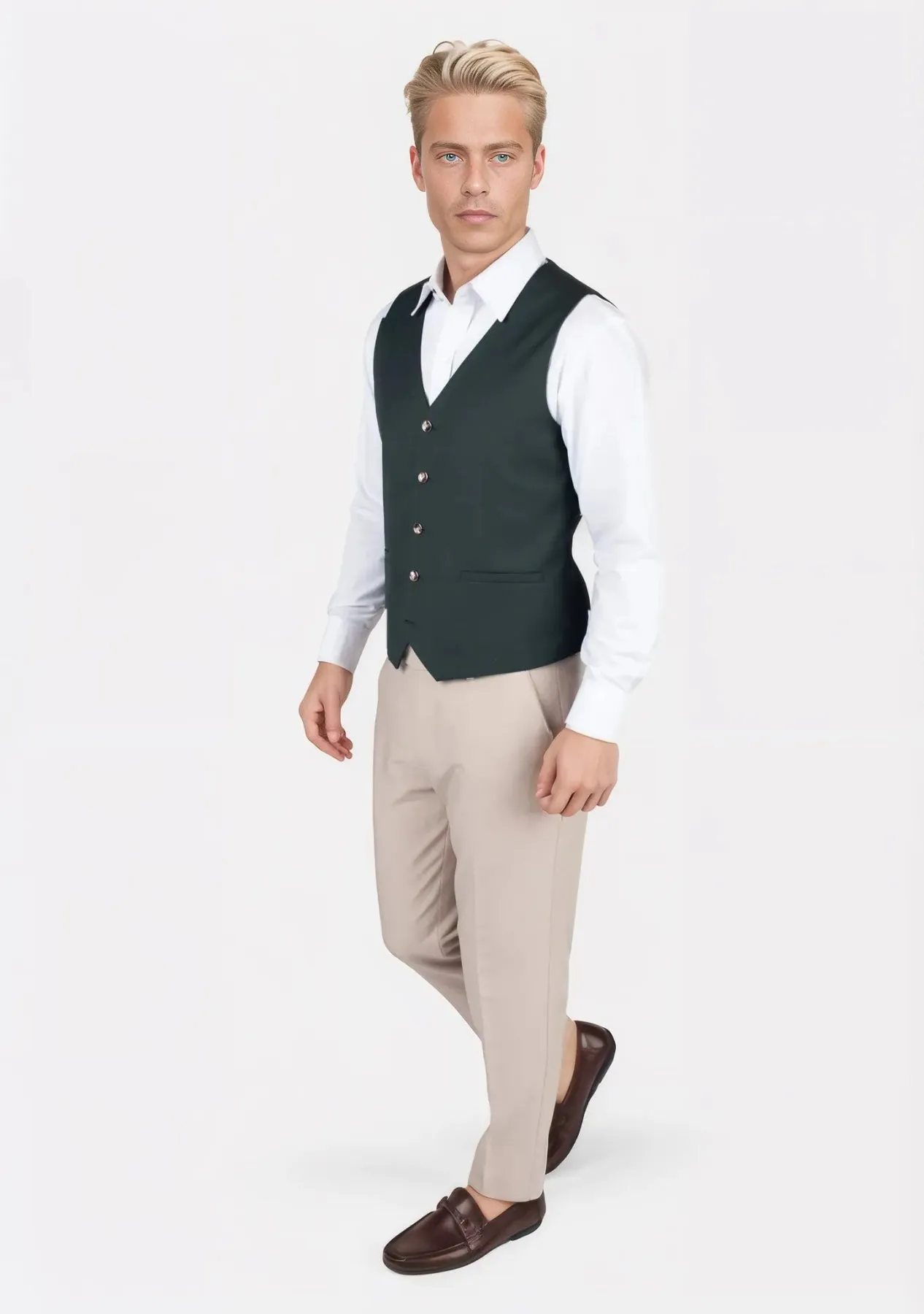Vintage Green Twill Vest