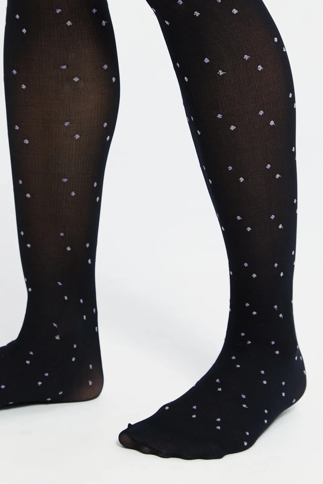 Women Black Embellished Tights