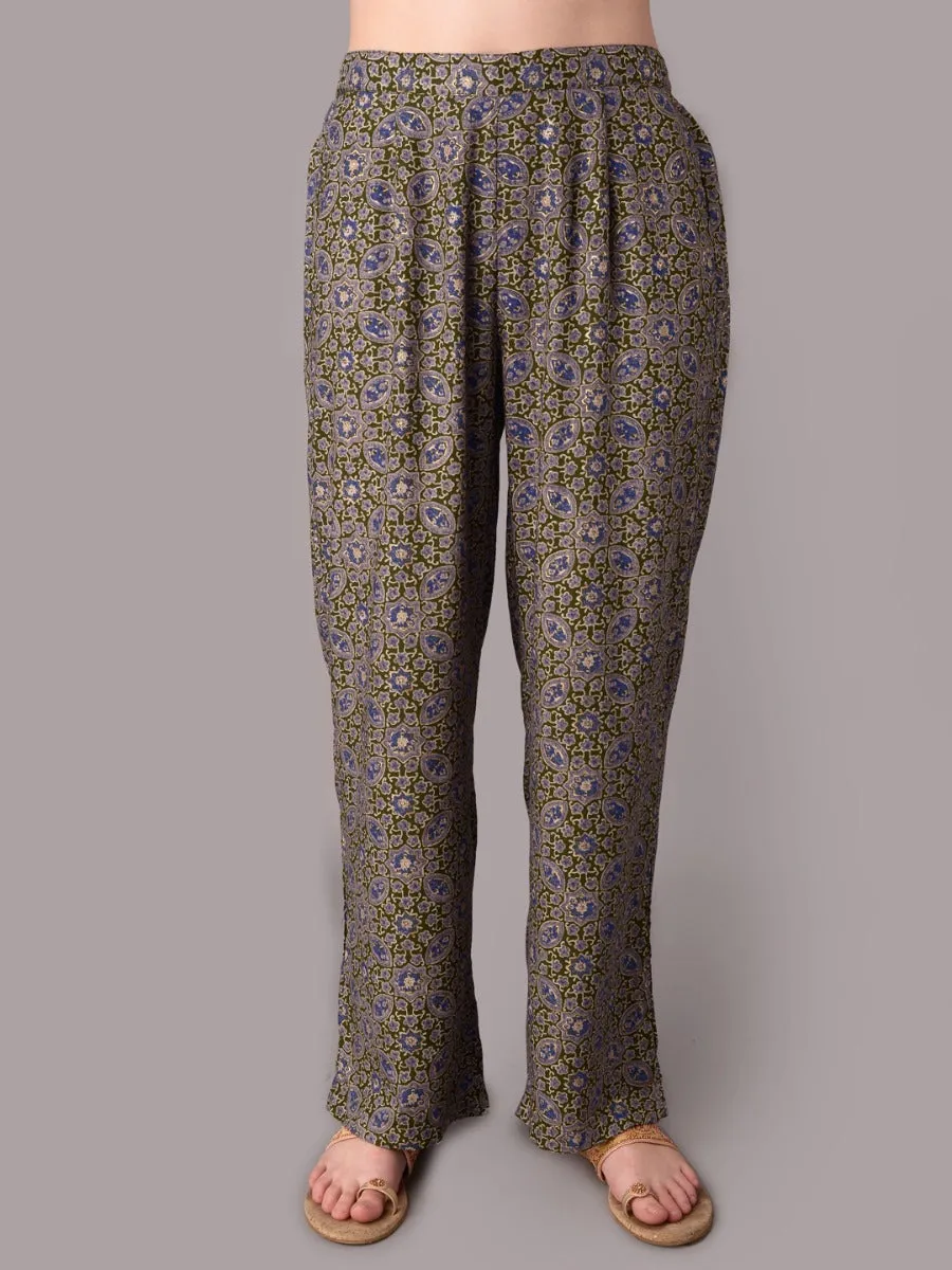 Women Olive Kurta With Trouser