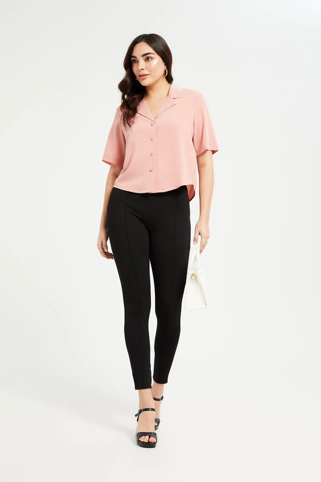 Women Pink Boxy Top