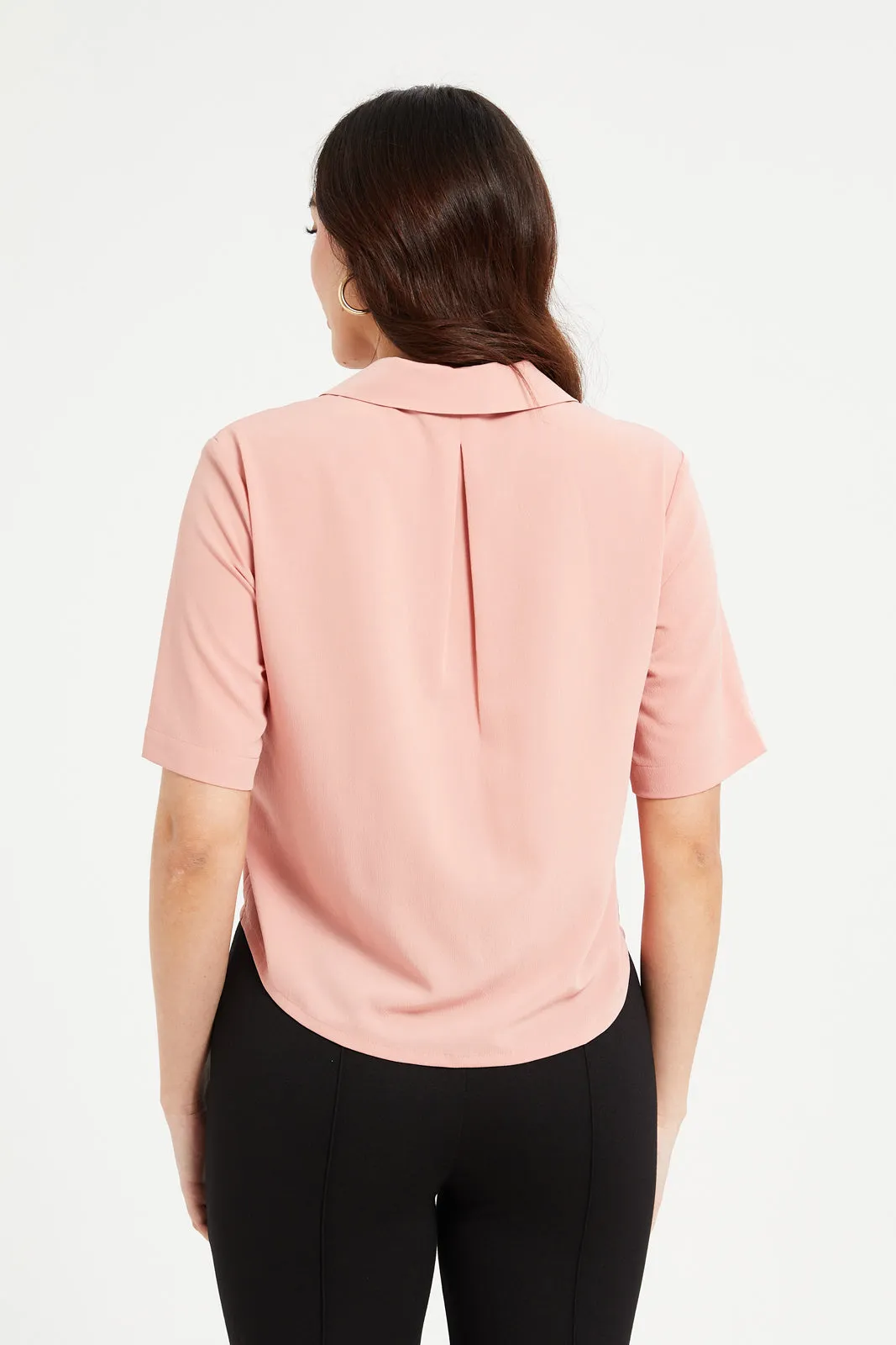 Women Pink Boxy Top