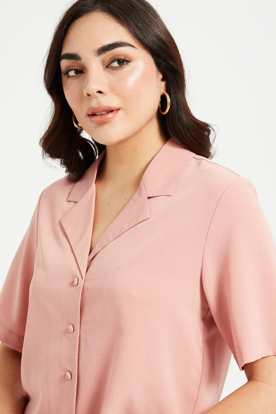 Women Pink Boxy Top