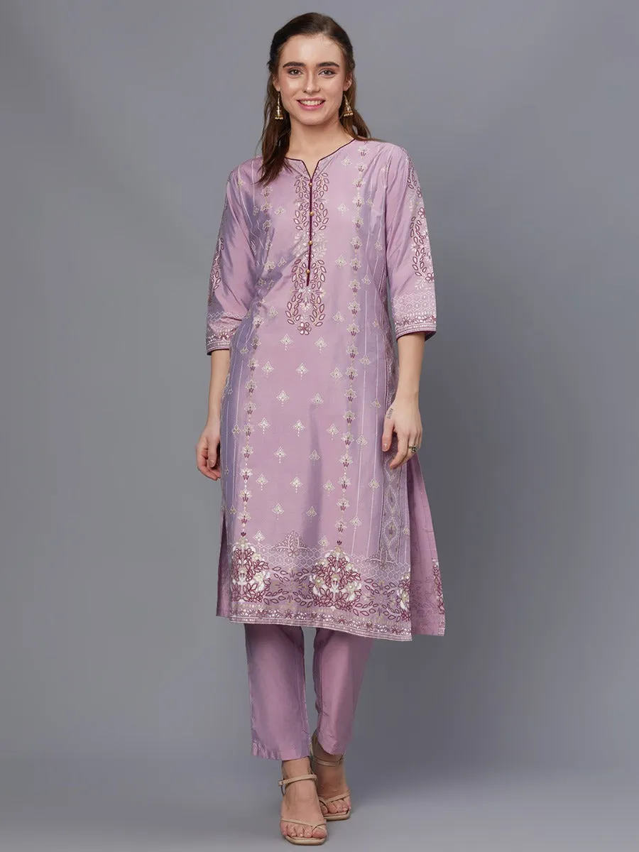 Women Purple Kurta Trouser Dupatta