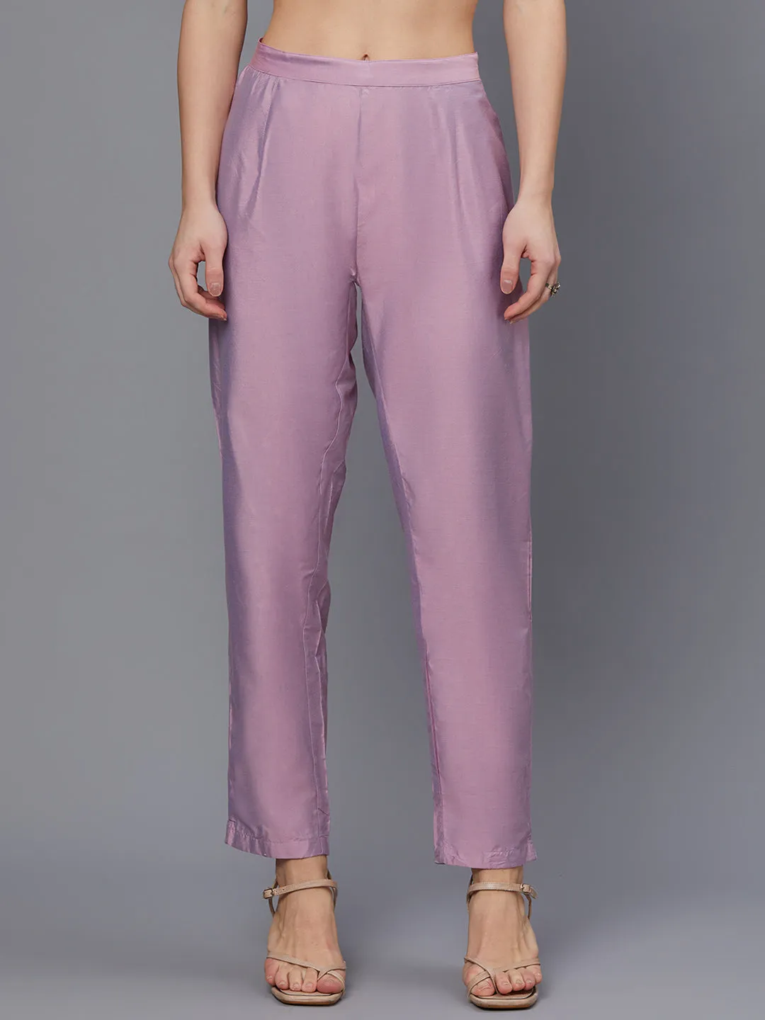 Women Purple Kurta Trouser Dupatta